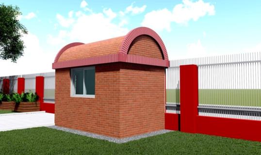 Mention: Thermic renovation of a guard house with baked clay